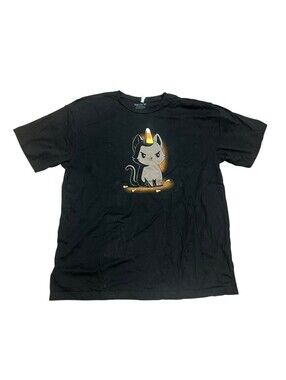 Tee Turtle Black Shirt Cute Cat‎ With Candy Corn On Head Sz 2XL